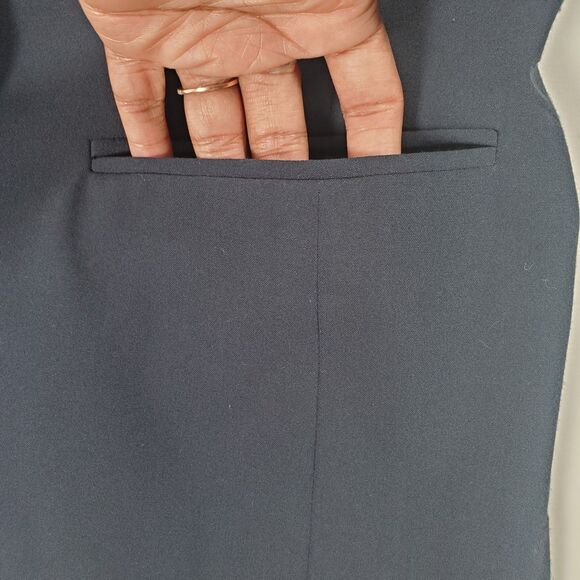 Michael Kors Women’s Blazer Size 4 Navy Blue Ruched 3/4 Sleeve Lined Classic - Picture 13 of 13